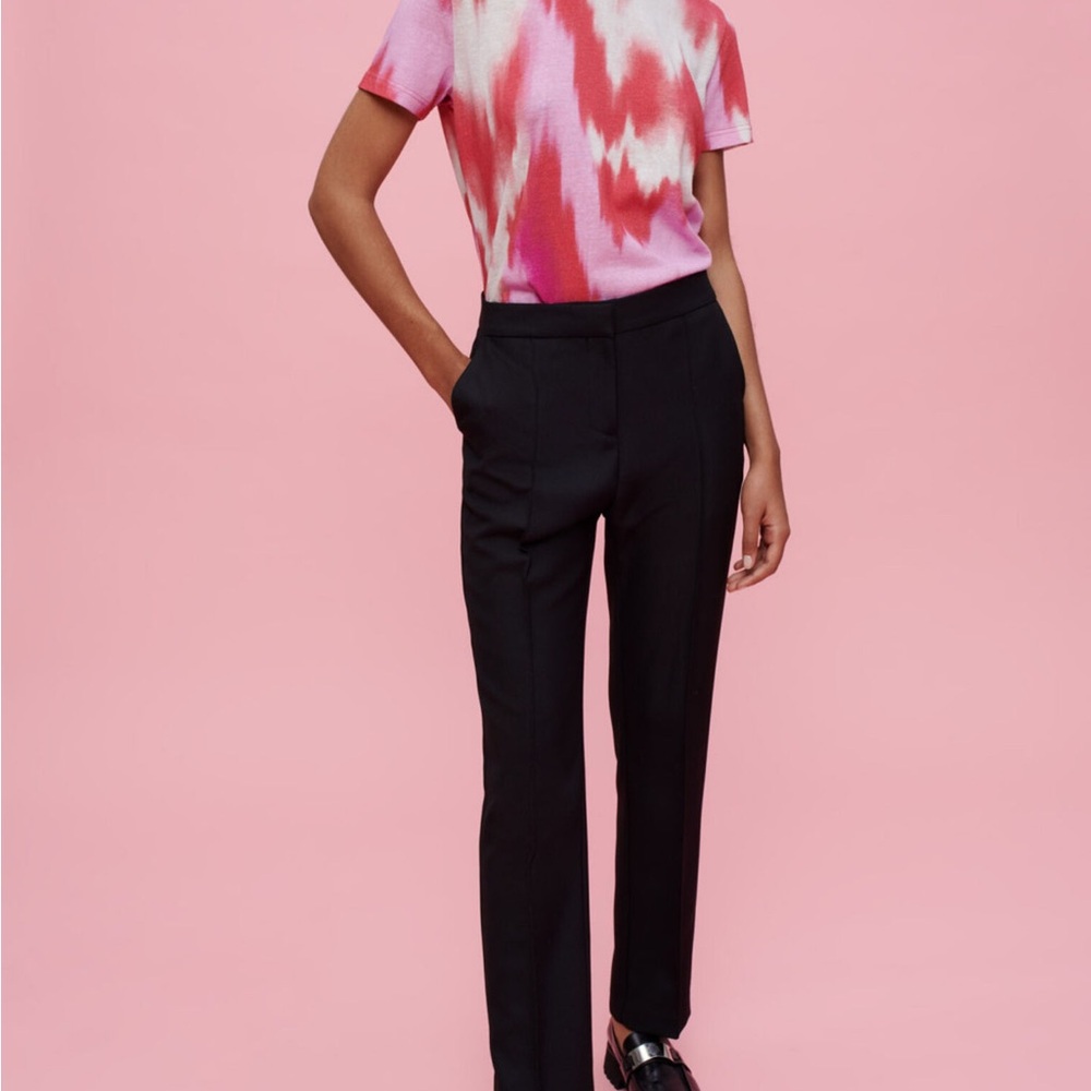 Maje Straight-Leg Suit Pants in Black